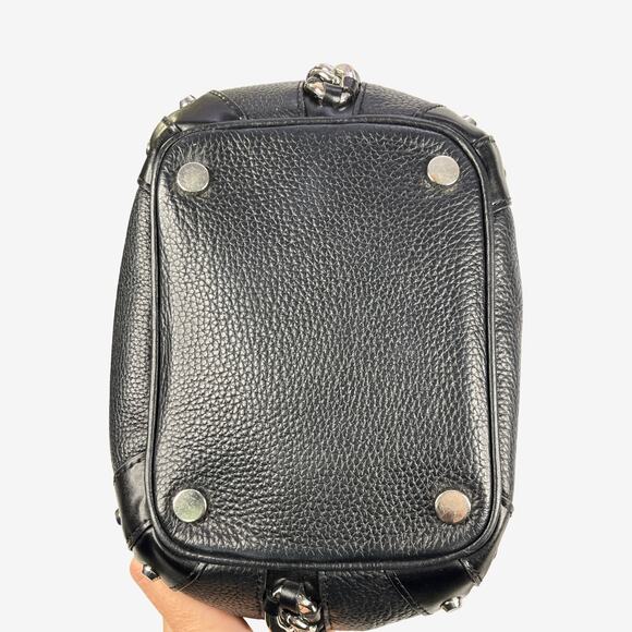 Michael Kors Alanis Pebble Leather Bucket Bag Black Chain Shoulder Hobo - Picture 10 of 15